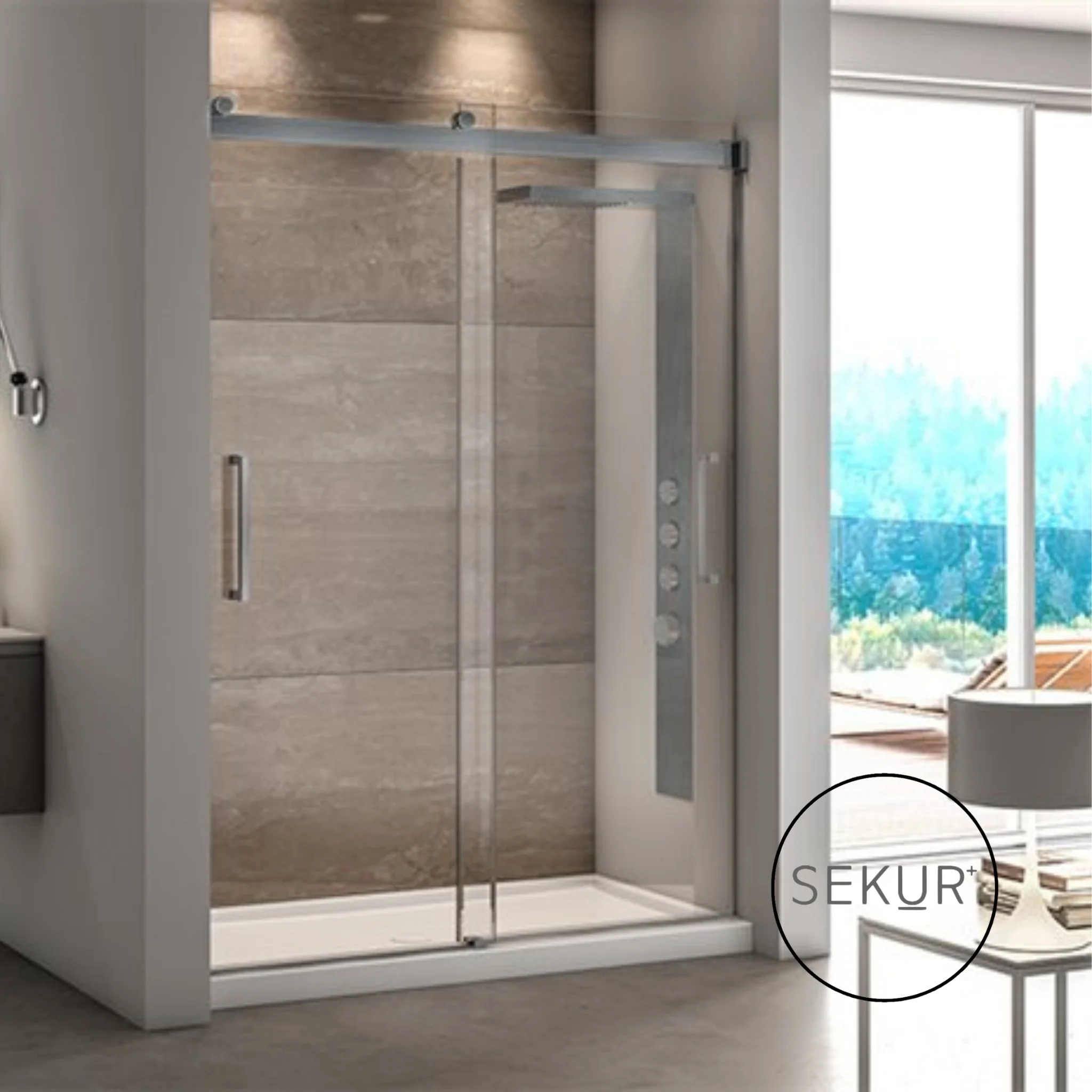 Porte de douche coulissante en alcĂ´ve 86" Collection Mercury - Image 2