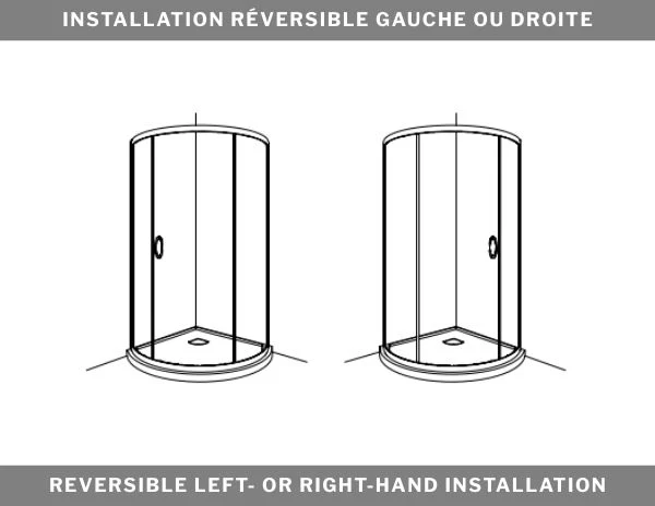 Portes de douche demi-ronde 3 72" Collection Capri - Image 3