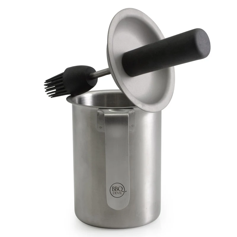Pot pour sauce en acier inoxydable et pinceau silicone 500ML Collection Devil