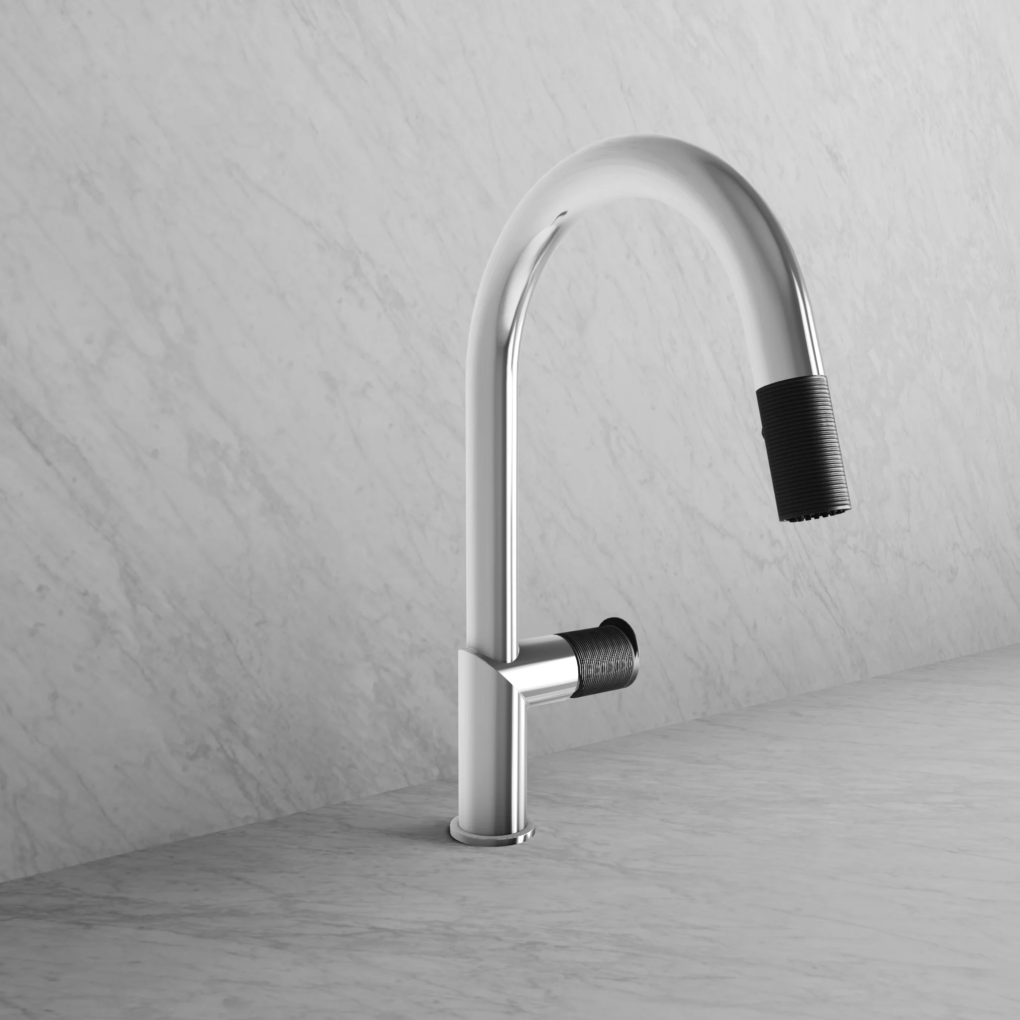 Robinet de cuisine avec douchette Bec Rond Collection Vision III - Image 5