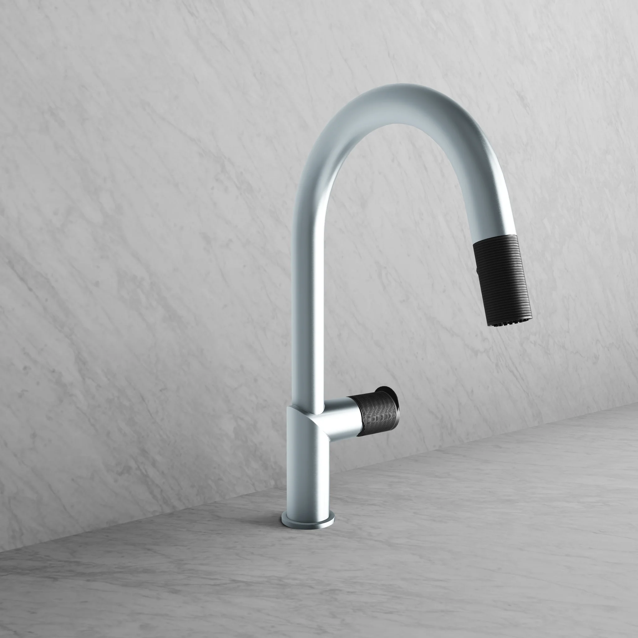 Robinet de cuisine avec douchette Bec Rond Collection Vision III - Image 6