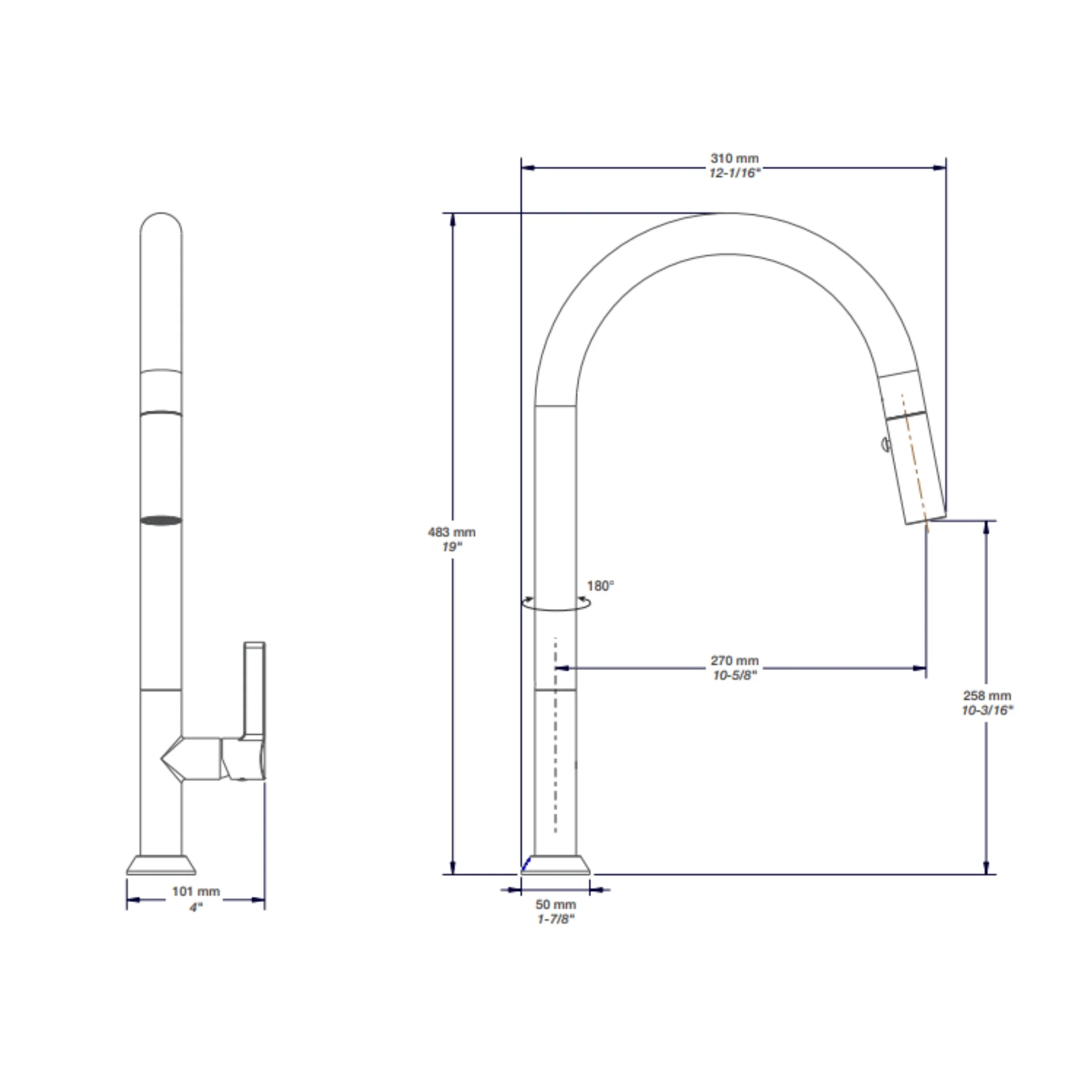 Robinet de cuisine Haut 19" Collection ARTE - Image 11
