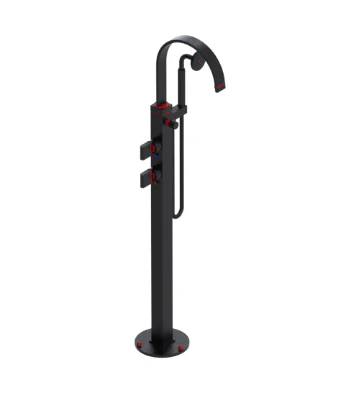 Robinet de bain autoportant Noir/Rouge Collection R10 DEMO