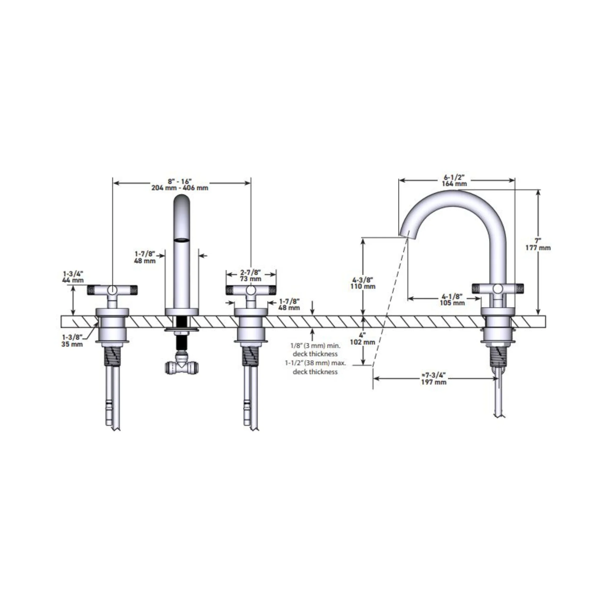 Robinet de lavabo 8", Bec en C, Collection Riu - Image 6