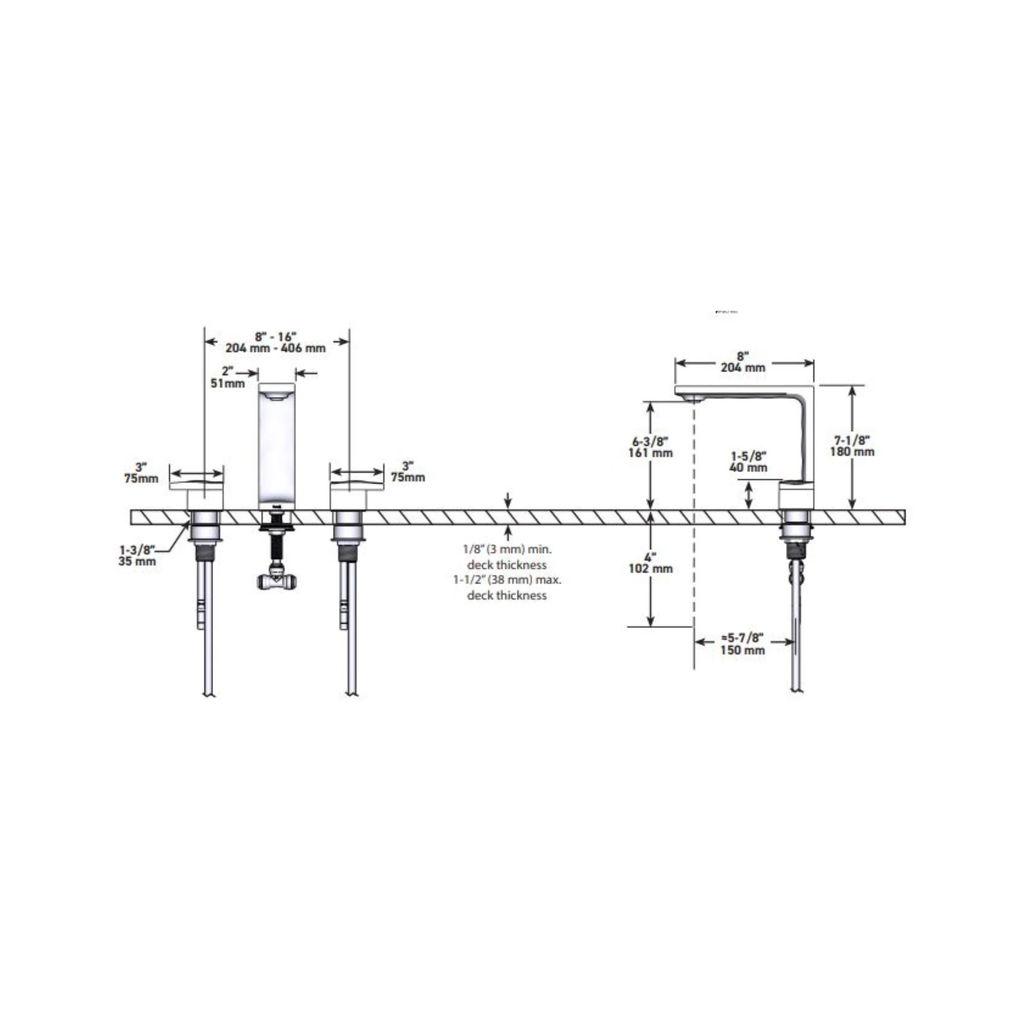 Robinet de lavabo 8" Collection Reflet - Image 4