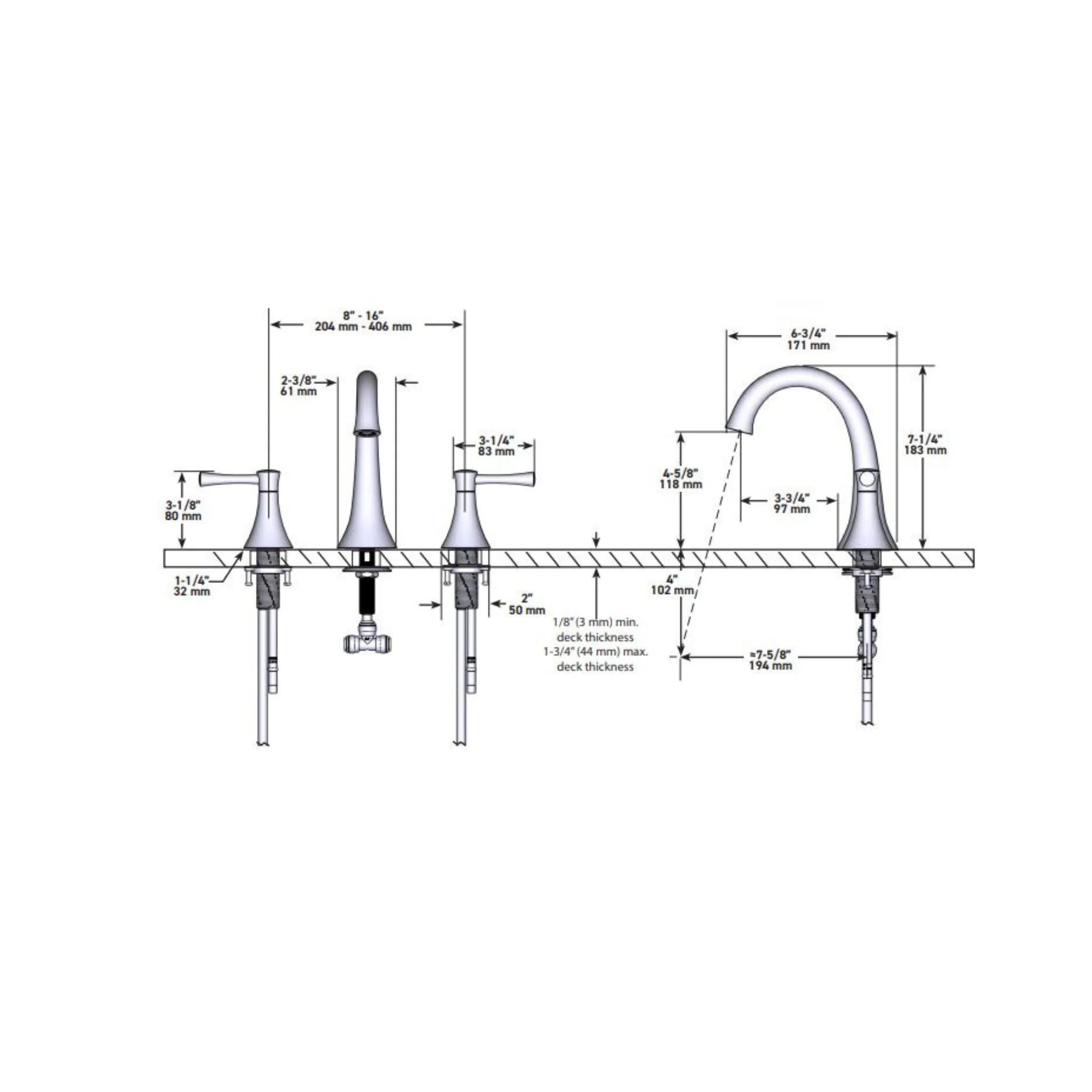 Robinet de lavabo 8 pouces Collection Edge - Image 6
