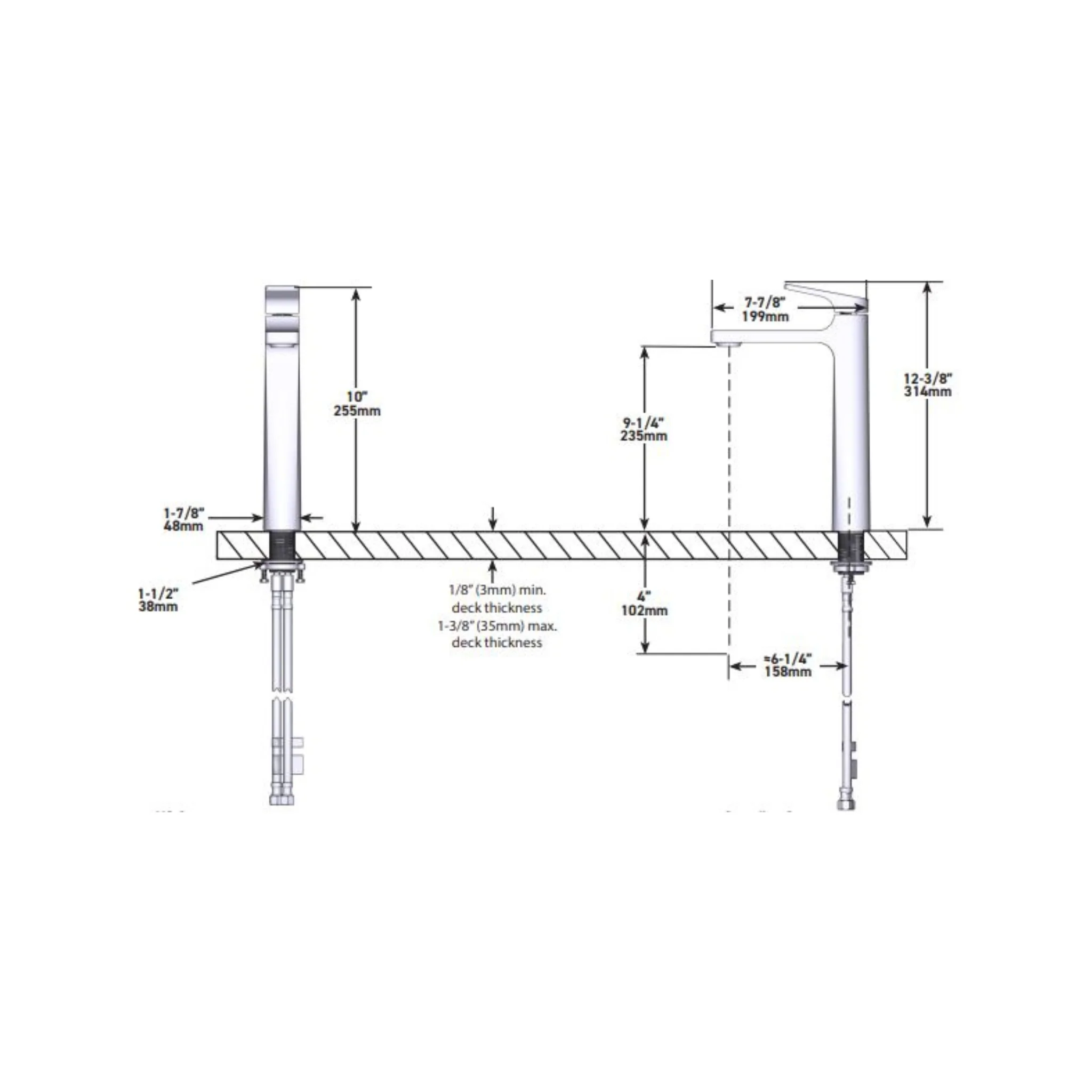 Robinet de lavabo haut monotrou Collection Ode - Image 5