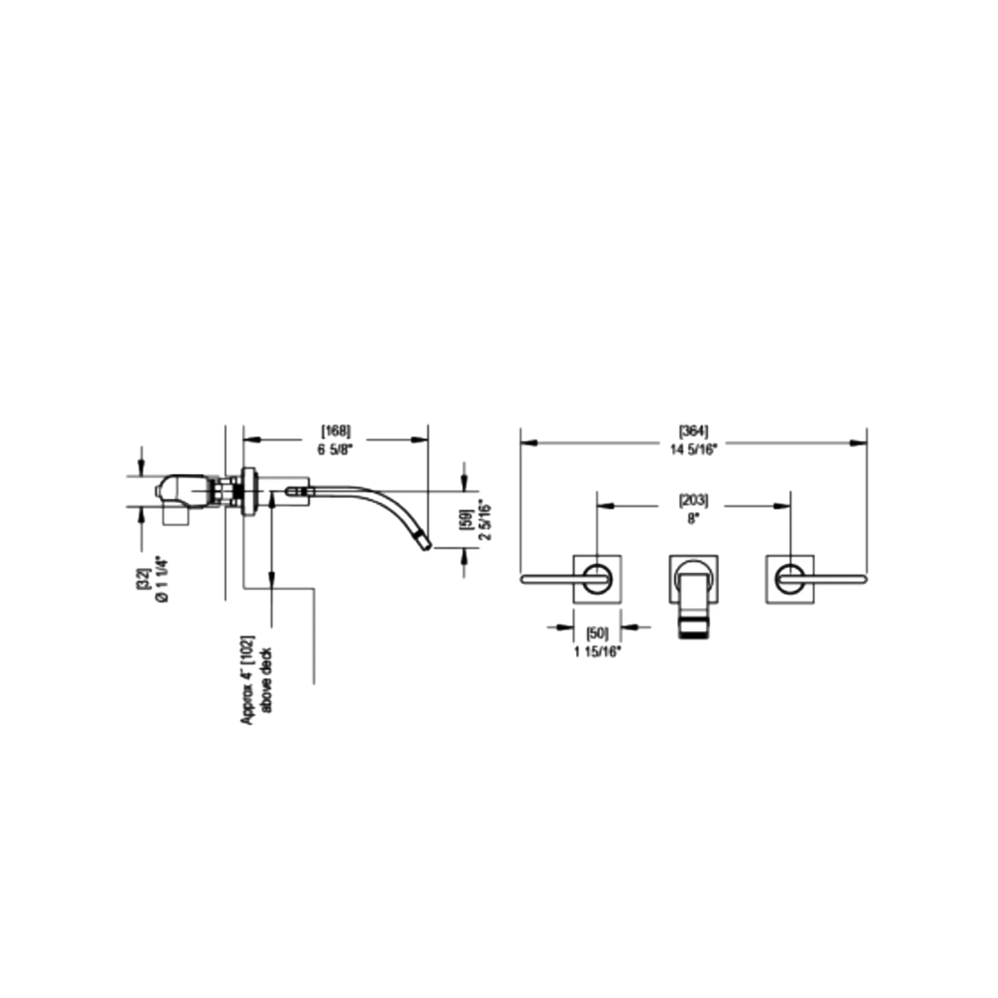 Robinet de lavabo mural 8" Collection R10 - Image 12