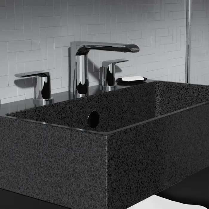 Robinet de lavabo avec aérateur pivotant 3 morceaux Collection KARA - Image 2