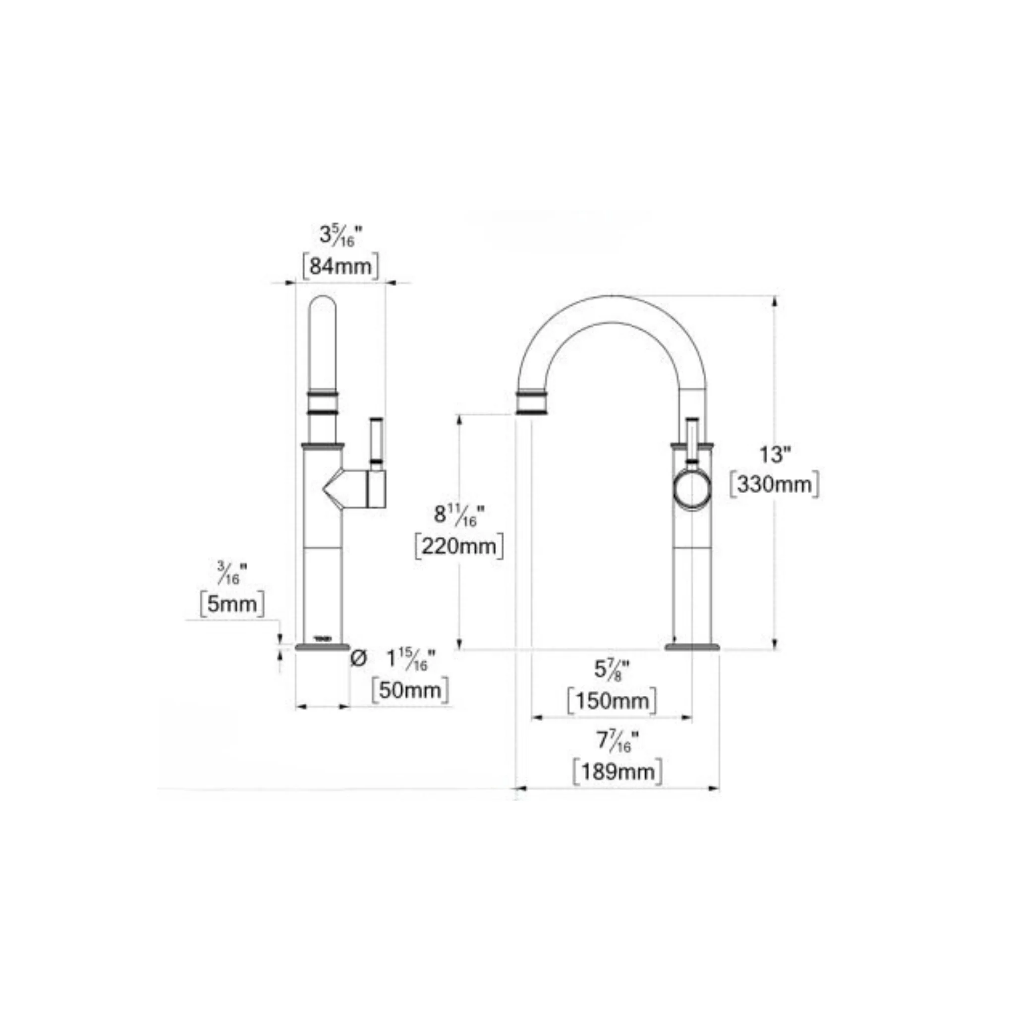 Robinet de lavabo monotrou haut Collection Alyss - Image 4