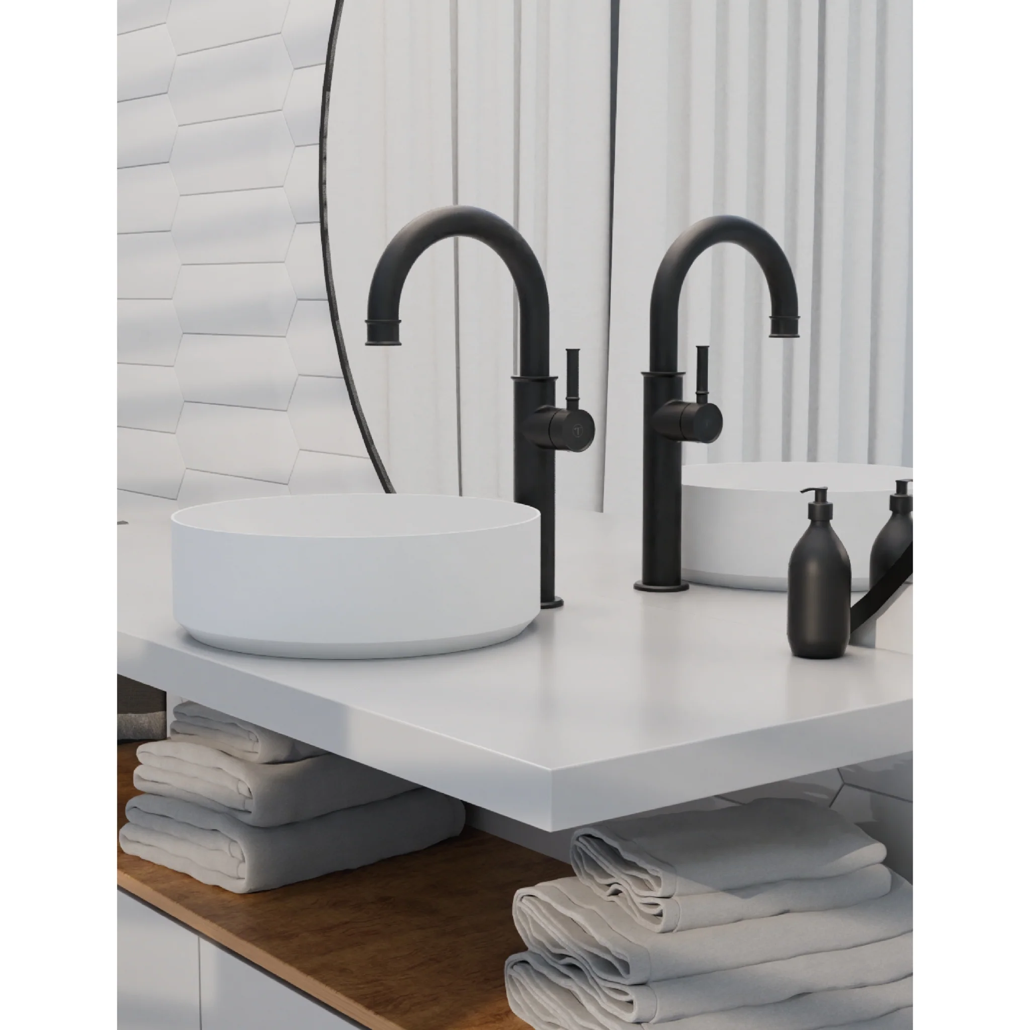 Robinet de lavabo monotrou haut Collection Alyss - Image 5