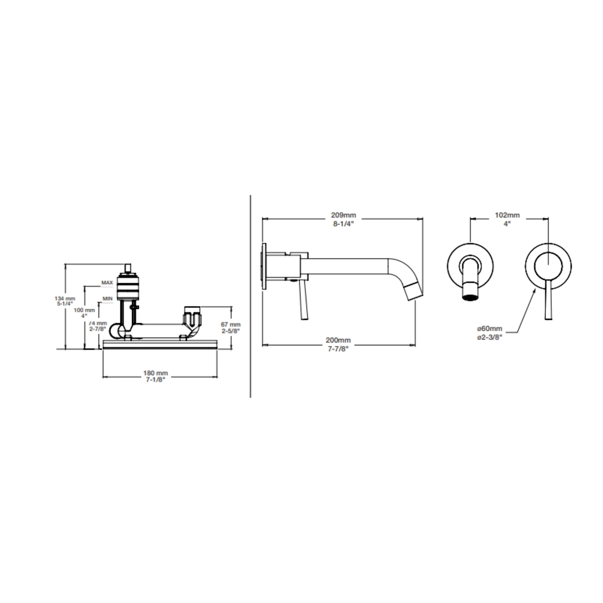 Robinet de lavabo mural Collection ZIP - Image 10