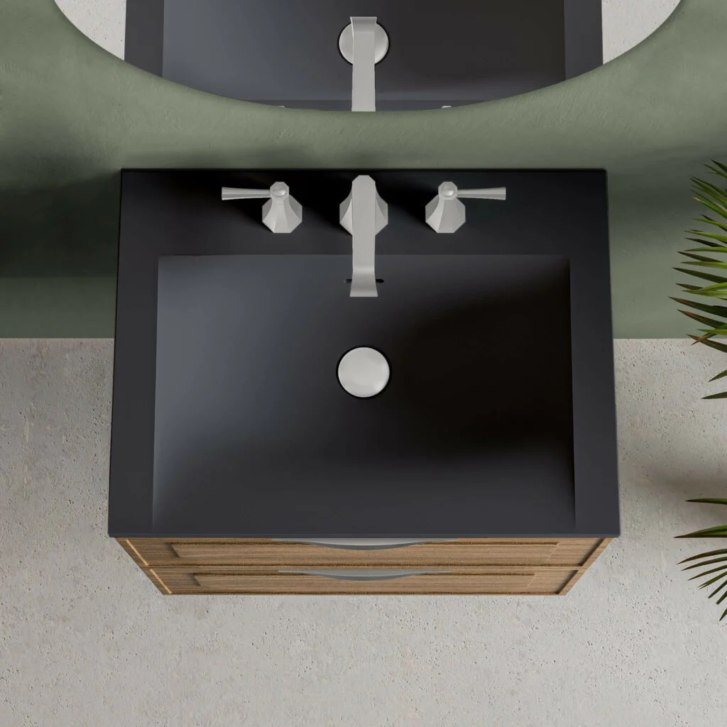 Vanité murale 24" Surface Solide Fini Mat Collection Runway - Image 10