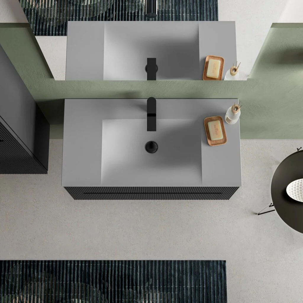 Vanité murale 36" Surface Solide Fini mat Collection Runway - Image 10