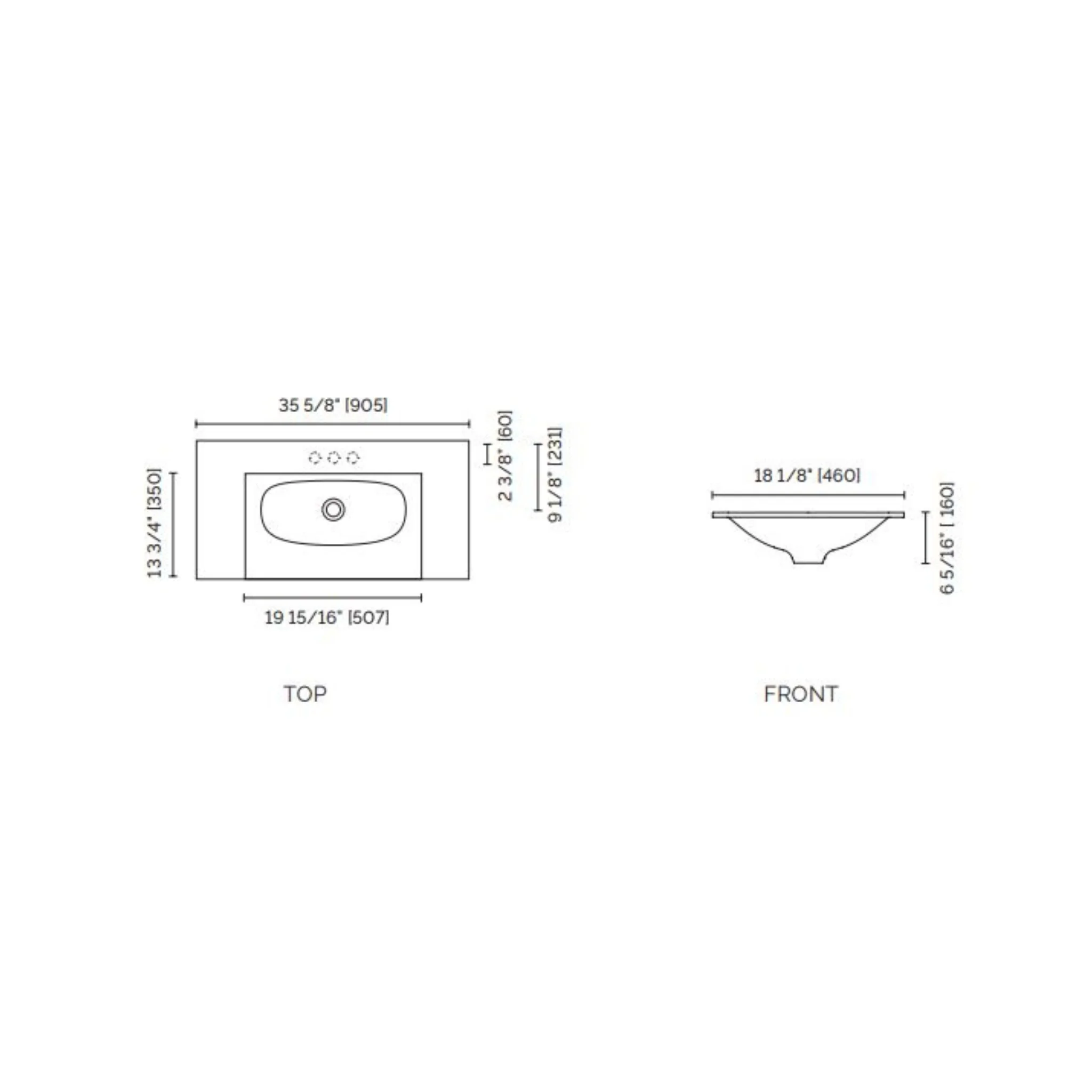 Vanité murale 36" Surface Solide Fini mat Collection Runway - Image 16