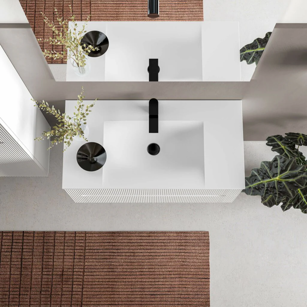 Vanité murale 36" Surface Solide Fini mat Collection Runway - Image 9