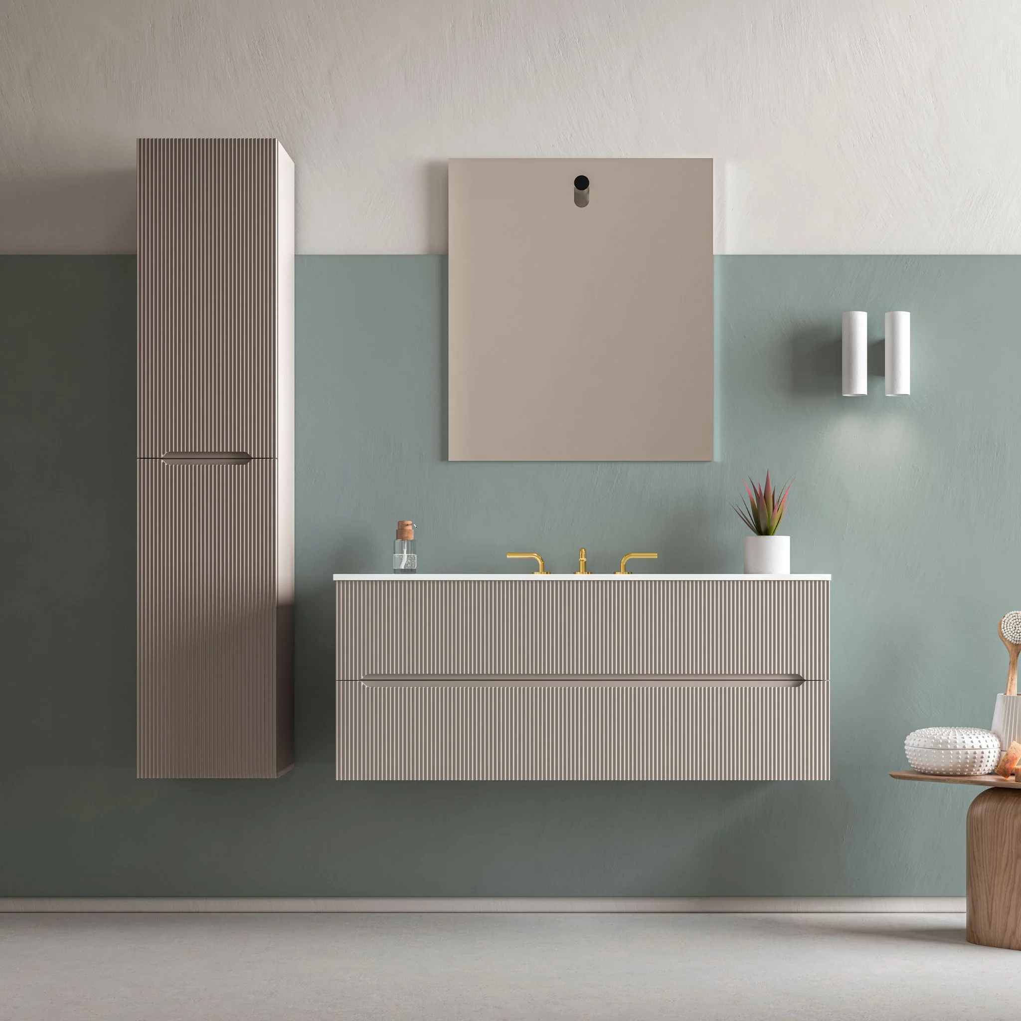 Vanité murale 48" Surface Solide Fini mat Collection Runway - Image 4
