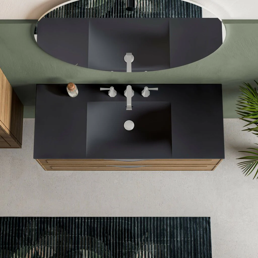 Vanité murale 48" Surface Solide Fini mat Collection Runway - Image 9